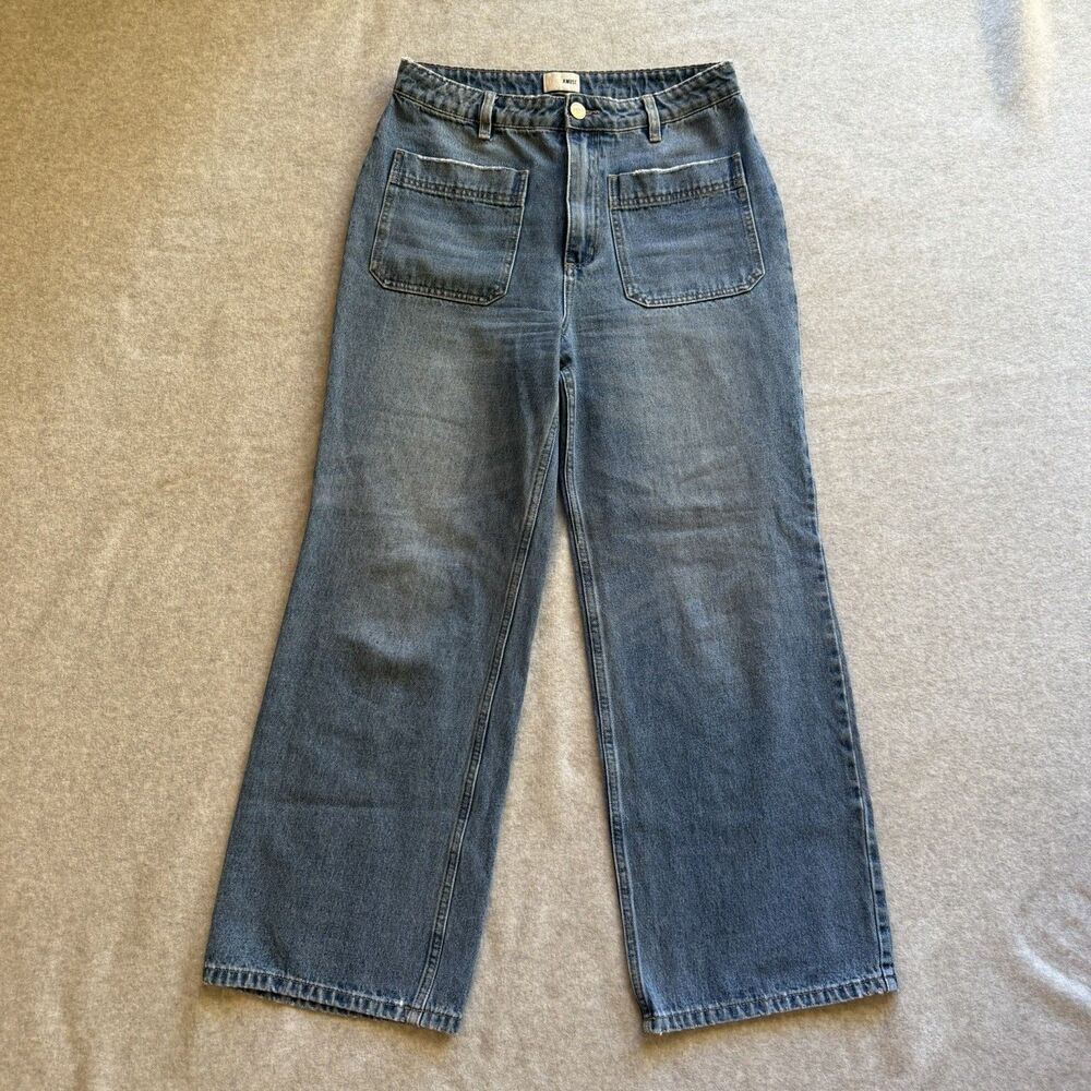 Amuse Society Women's 29 8 Wide Leg Sailor Jeans 100% Cotton High Rise